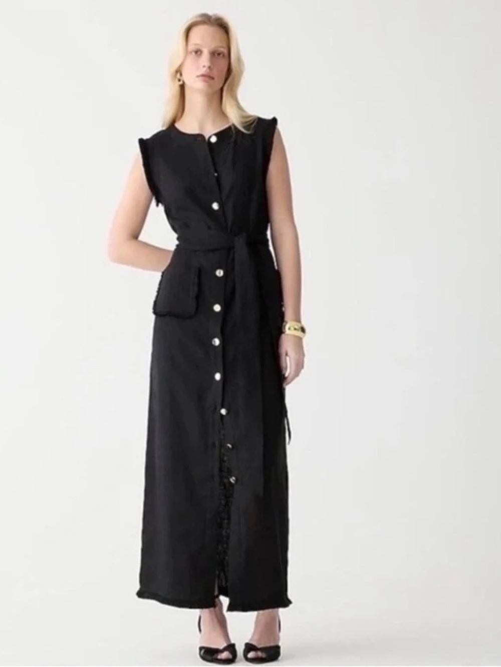 J Crew Linen Maxi Dress